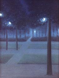 William Degouve De Nuncques Nocturne in the Parc Royal Sweden oil painting art